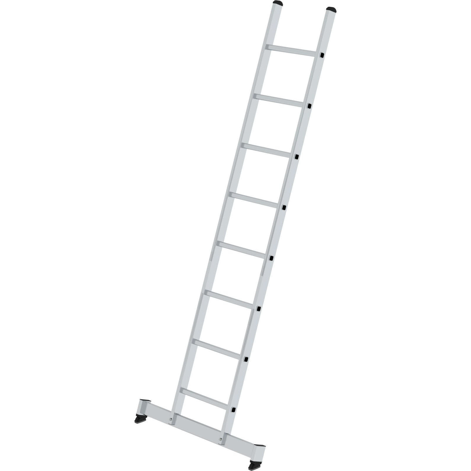 Приставная алюминиевая лестница 8 ступеней с траверсой «nivello»® Munk 010308